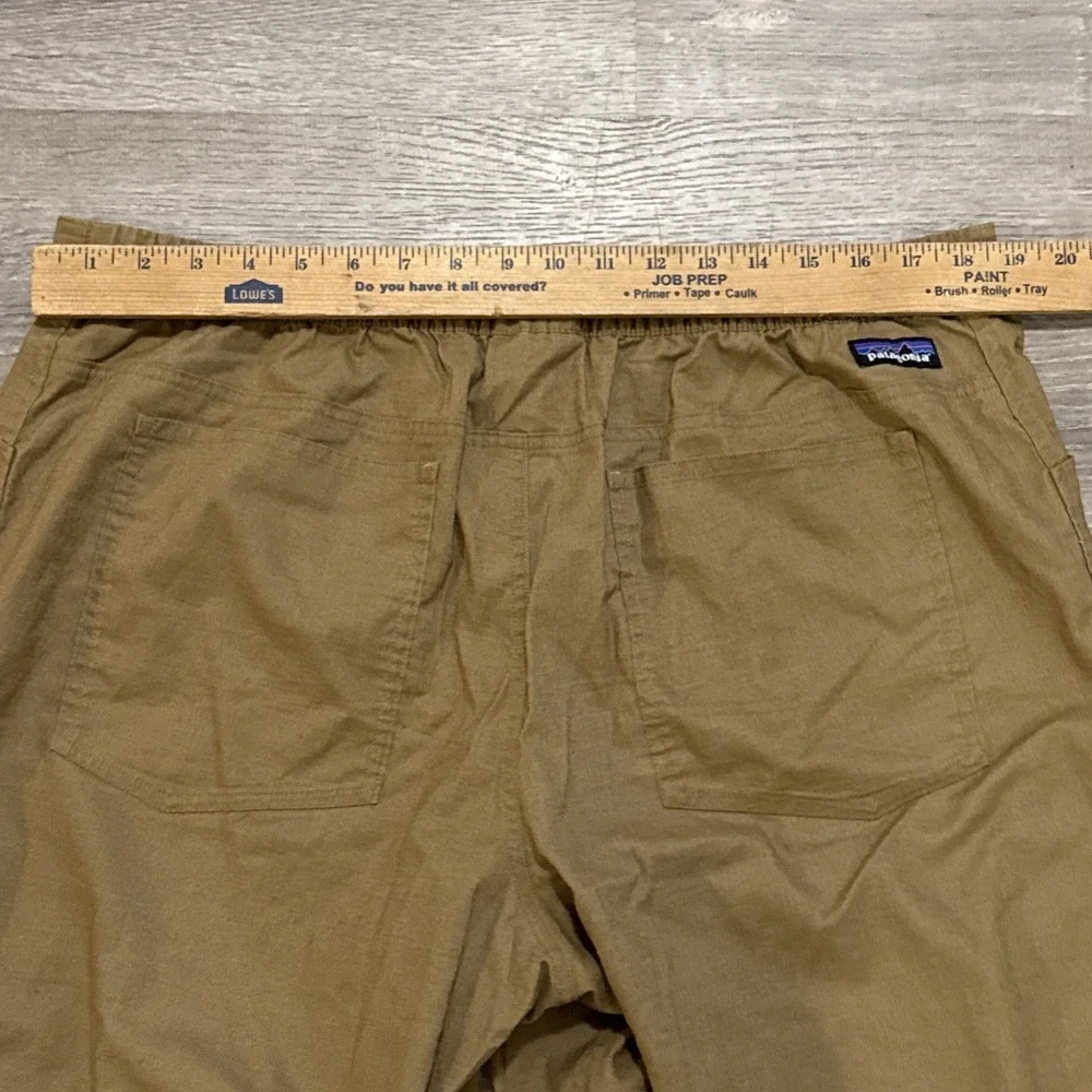 Patagonia Hampi Rock Shorts Climbing Hemp Drawstring Khaki Mens XL Outdoor 82945